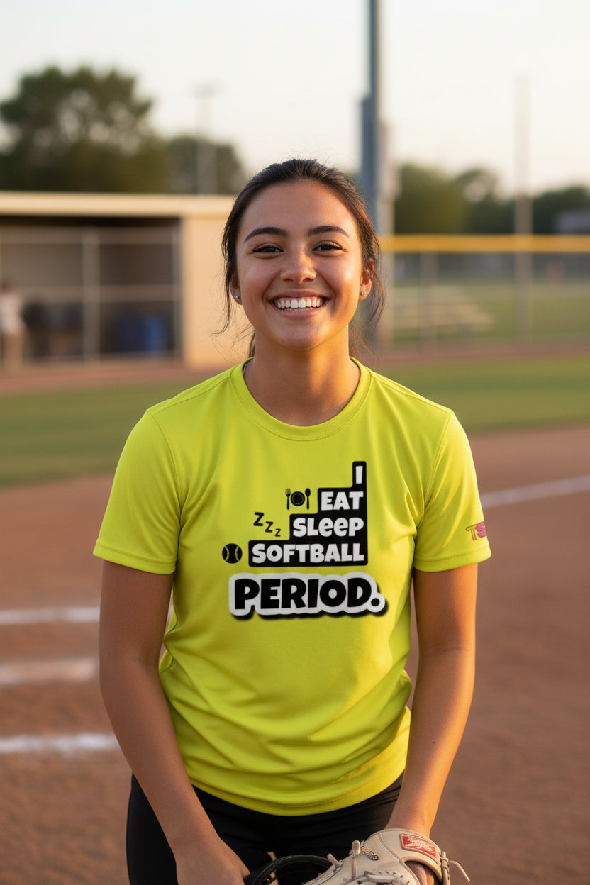 I Eat Sleep Softball Tee